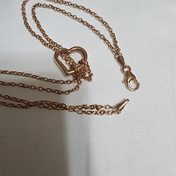 Gorgeous 10k Rose Gold Heart Ankle Bracelet - Picture 3 of 7